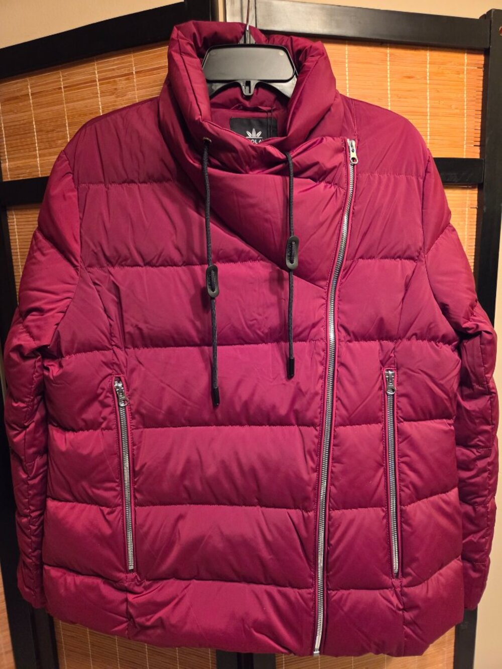 Orolay Women XL Duck Down Parka Jacket Zippers Burgundy Winter Casual Ski Resort